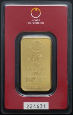 20g Zlatý investiční slitek - Münze Österreich
